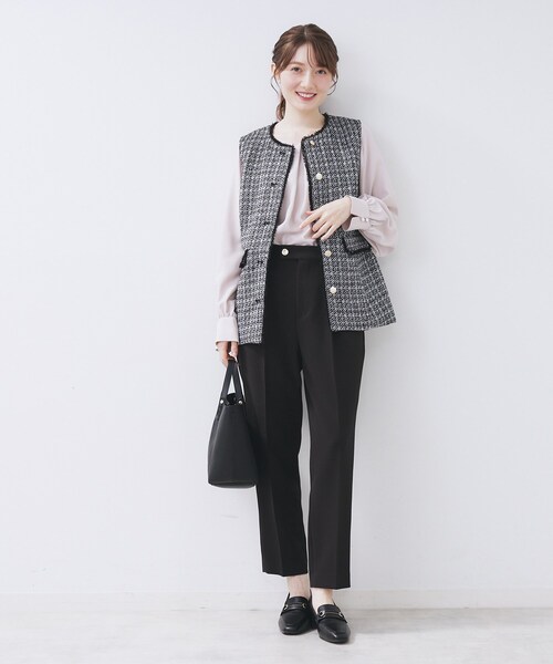 index（インデックス）の「ファンシーツイードペプラムジレ【洗える】（ベスト・レディース・ブラック/ベージュ系その他7/ブラック系3・42/40/38/36）」の11枚目の写真