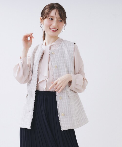 index（インデックス）の「ファンシーツイードペプラムジレ【洗える】（ベスト・レディース・ブラック/ベージュ系その他7/ブラック系3・42/40/38/36）」の15枚目の写真