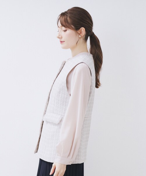 index（インデックス）の「ファンシーツイードペプラムジレ【洗える】（ベスト・レディース・ブラック/ベージュ系その他7/ブラック系3・42/40/38/36）」の21枚目の写真