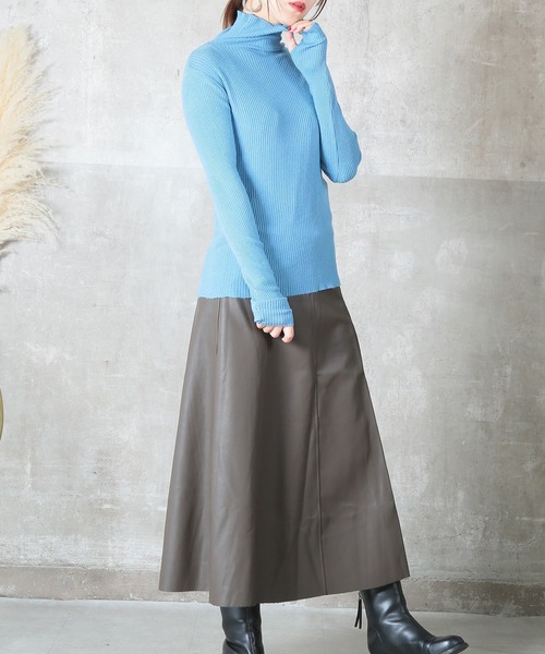 セール】素肌タッチリブタートルニット（CLOVER DEPOT）（ニット