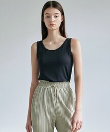 BASIC COTTON SLEEVELESS_BLACK