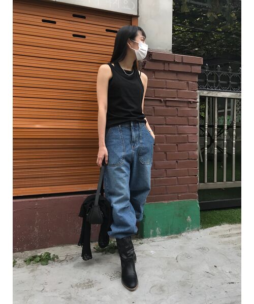 NICK&NICOLE(ニックアンドニコール)の「BASIC COTTON SLEEVELESS_BLACK(Tシャツ/カットソー・レディース・その他・FREE)」の4枚目の写真