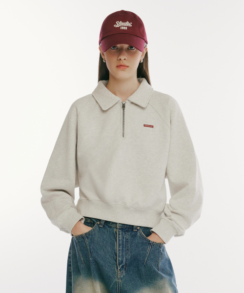 1993STUDIO(1993スタジオ)の「スモールロゴハーフジップカラー スウェットシャツ_オートベージュ(その他トップス・メンズ・その他・SMALL/MEDIUM/LARGE)」の4枚目の写真