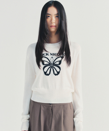 BOLD BUTTERFLY JAQUARD KNIT_IVORY