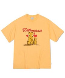 オーバーサイズハッピードッグTシャツ-オレンジ