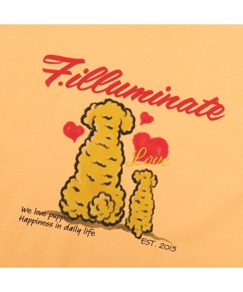 F.ILLUMINATE(フィルミネイト)の「オーバーサイズハッピードッグTシャツ-オレンジ(Tシャツ/カットソー・レディース・その他・LARGE/X-LARGE/MEDIUM)」の4枚目の写真