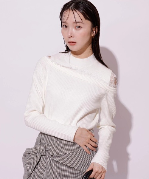 【最終値下げ】 Mystrada　2way レース ニットアップ ショルダーカットレースニット（ニット/セーター）｜Mystrada（マイ