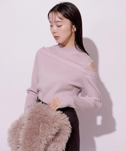 ショルダーカットレースニット（ニット/セーター）｜Mystrada（マイ