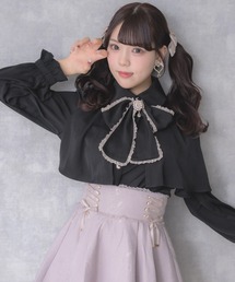 ヨークフレア長袖ブラウス