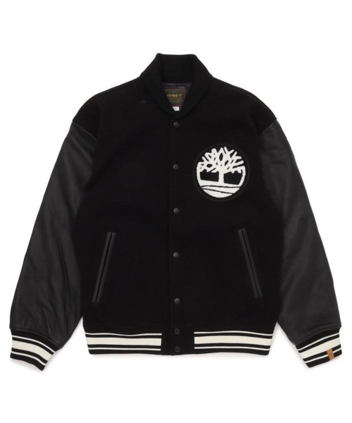 Timberland（ティンバーランド）の「Timberland [TOKYO DESIGN COLLECTIVE] Varsity Jacket（ティンバーランド [トウキョウ デザイン コレクティブ] バーシティ ジャケット）（スタジャン・メンズ・ブラック・X-LARGE/LARGE/MEDIUM/SMALL）」の2枚目の写真