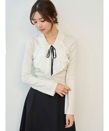 SNIDEL | Sustainableレイヤードラッフルニットプルオーバー(ニット/セーター)