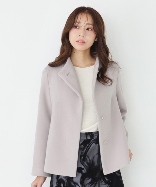 COUP DE CHANCE（クードシャンス）の「【日本製】スタンドカラーのショート丈コート（その他アウター・レディース・ライトグレー系8/ブラック/ライトグレー/ピンク/ブラック系1・34/36/38/40）」の12枚目の写真