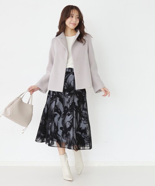 COUP DE CHANCE（クードシャンス）の「【日本製】スタンドカラーのショート丈コート（その他アウター・レディース・ライトグレー系8/ブラック/ライトグレー/ピンク/ブラック系1・34/36/38/40）」の13枚目の写真