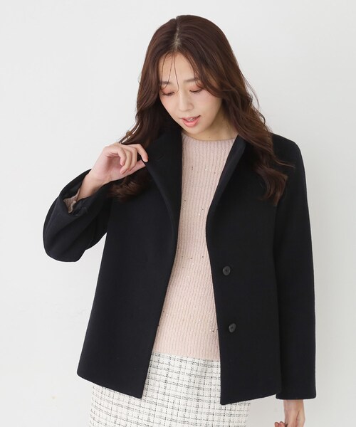 日本製】スタンドカラーのショート丈コート（その他アウター）｜COUP