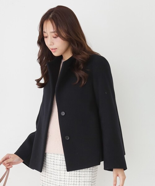 COUP DE CHANCE（クードシャンス）の「【日本製】スタンドカラーのショート丈コート（その他アウター・レディース・ライトグレー系8/ブラック/ライトグレー/ピンク/ブラック系1・34/36/38/40）」の17枚目の写真