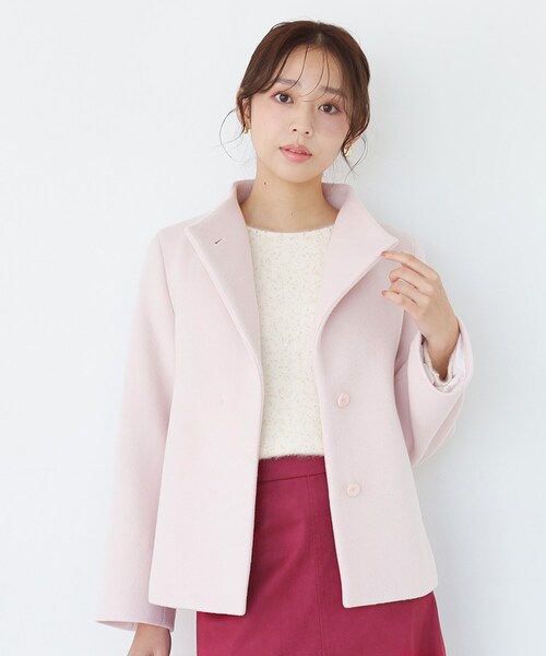 COUP DE CHANCE（クードシャンス）の「【日本製】スタンドカラーのショート丈コート（その他アウター・レディース・ライトグレー系8/ブラック/ライトグレー/ピンク/ブラック系1・34/36/38/40）」の9枚目の写真