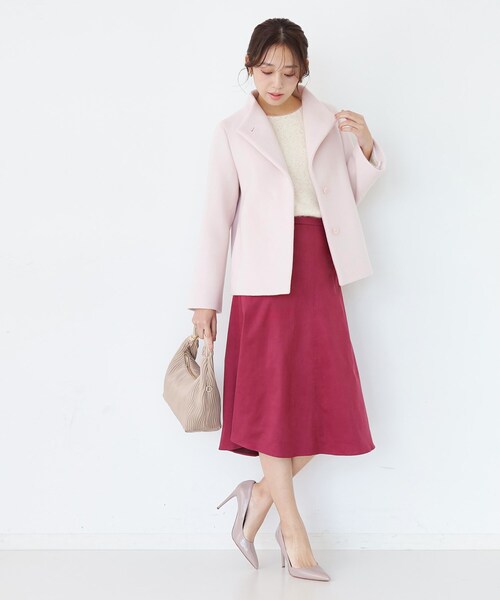 COUP DE CHANCE（クードシャンス）の「【日本製】スタンドカラーのショート丈コート（その他アウター・レディース・ライトグレー系8/ブラック/ライトグレー/ピンク/ブラック系1・34/36/38/40）」の10枚目の写真