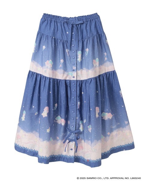 PINK HOUSE（ピンクハウス）の「Little Twin Stars×PINK HOUSE A Starry Night Wish柄スカート（スカート・レディース・ライトブルー/ダークブルー/ピンク・フリー）」の3枚目の写真
