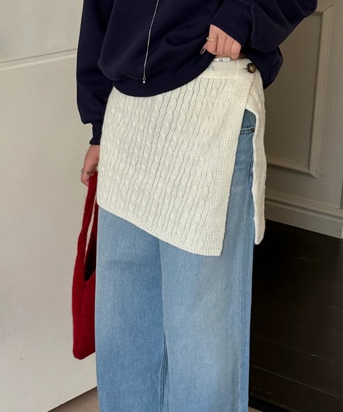LUMIRA（アパレル）（ルミラ）の「3way ニットラップスカート（スカート・レディース・グレー/アイボリー/ブラック/ブラウン・ONESIZE）」の3枚目の写真