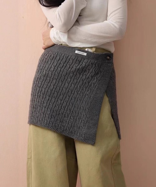 LUMIRA（アパレル）（ルミラ）の「3way ニットラップスカート（スカート・レディース・グレー/アイボリー/ブラック/ブラウン・ONESIZE）」の9枚目の写真