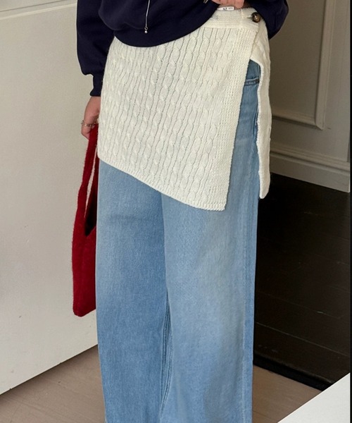 LUMIRA（アパレル）（ルミラ）の「3way ニットラップスカート（スカート・レディース・グレー/アイボリー/ブラック/ブラウン・ONESIZE）」の12枚目の写真