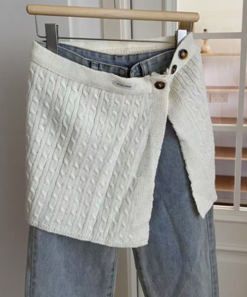 LUMIRA（アパレル）（ルミラ）の「3way ニットラップスカート（スカート・レディース・グレー/アイボリー/ブラック/ブラウン・ONESIZE）」の15枚目の写真