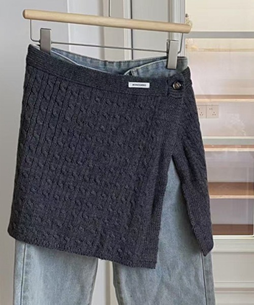 LUMIRA（アパレル）（ルミラ）の「3way ニットラップスカート（スカート・レディース・グレー/アイボリー/ブラック/ブラウン・ONESIZE）」の16枚目の写真