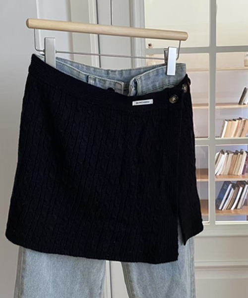 LUMIRA（アパレル）（ルミラ）の「3way ニットラップスカート（スカート・レディース・グレー/アイボリー/ブラック/ブラウン・ONESIZE）」の18枚目の写真
