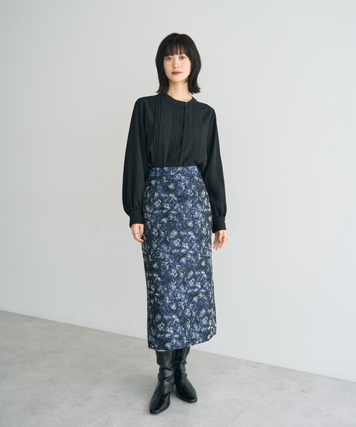 YECCA VECCA(イェッカヴェッカ)の「ジャガードナロースカート(スカート・レディース・ベージュ/ネイビー・S/M)」の19枚目の写真