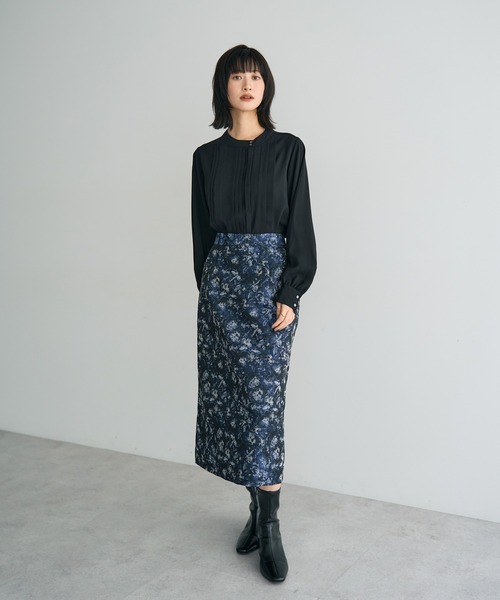 YECCA VECCA(イェッカヴェッカ)の「ジャガードナロースカート(スカート・レディース・ベージュ/ネイビー・S/M)」の20枚目の写真