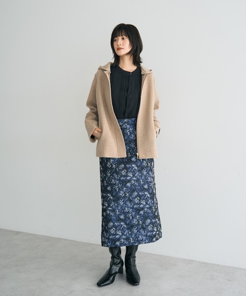 YECCA VECCA(イェッカヴェッカ)の「ジャガードナロースカート(スカート・レディース・ベージュ/ネイビー・S/M)」の22枚目の写真