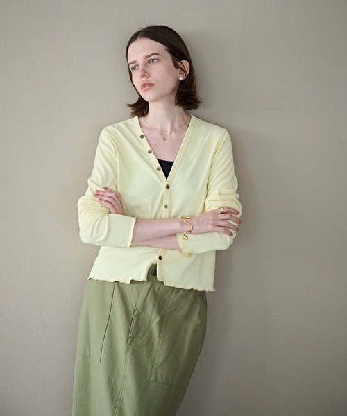 kha:ki（カーキ）の「「KHA:KI / カーキ」ユーティリティカーディガン（カーディガン/ボレロ・レディース・ライトイエロー/グレー/チャコールグレー/ホワイト・1）」の5枚目の写真