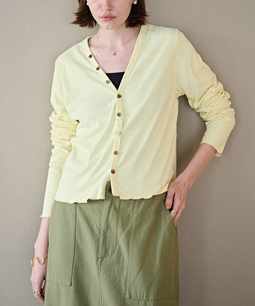 kha:ki（カーキ）の「「KHA:KI / カーキ」ユーティリティカーディガン（カーディガン/ボレロ・レディース・ライトイエロー/グレー/チャコールグレー/ホワイト・1）」の6枚目の写真