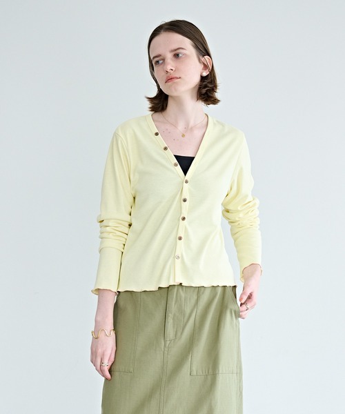 kha:ki（カーキ）の「「KHA:KI / カーキ」ユーティリティカーディガン（カーディガン/ボレロ・レディース・ライトイエロー/グレー/チャコールグレー/ホワイト・1）」の8枚目の写真