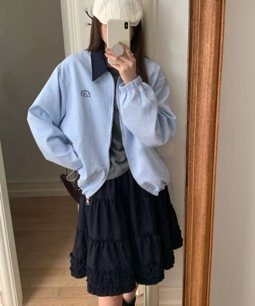 LAC-VERT（ラック・ヴェール）の「ボリュームフリルティアードスカート（スカート・レディース・ネイビー/ホワイト/ブラック/チャコールグレー・FREE）」の13枚目の写真