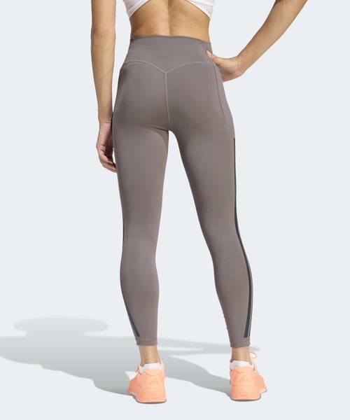 adidas（アディダス）の「Optime ワークアウト スリーストライプス 7/8丈 レギンス / アディダス adidas（レギンス/スパッツ・レディース・グレー/ブラック・X-SMALL/X-LARGE/SMALL/MEDIUM/LARGE/XX-LARGE）」の3枚目の写真