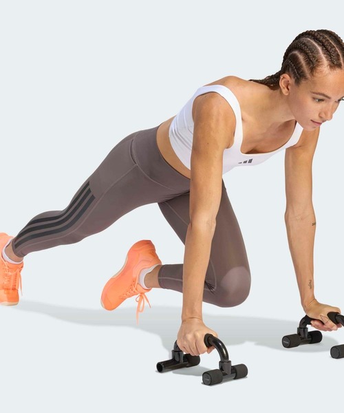 adidas（アディダス）の「Optime ワークアウト スリーストライプス 7/8丈 レギンス / アディダス adidas（レギンス/スパッツ・レディース・グレー/ブラック・X-SMALL/X-LARGE/SMALL/MEDIUM/LARGE/XX-LARGE）」の6枚目の写真