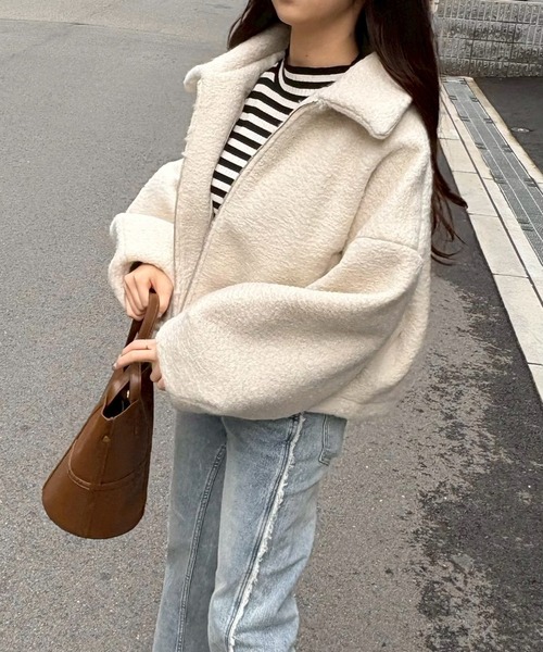 merrylatte(メリーラテ)の「シープボアショートジャケット【Muller Rossi】(ブルゾン・レディース・アイボリー・FREE)」の22枚目の写真