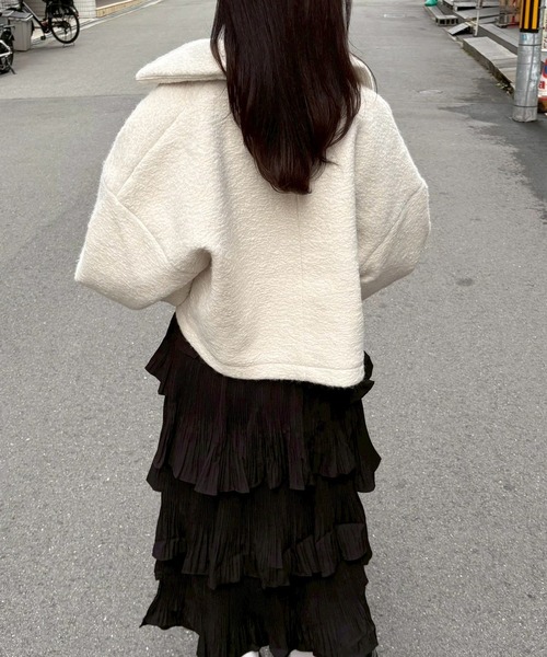 merrylatte(メリーラテ)の「シープボアショートジャケット【Muller Rossi】(ブルゾン・レディース・アイボリー・FREE)」の16枚目の写真