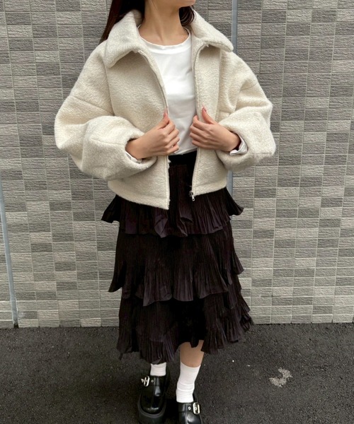 merrylatte(メリーラテ)の「シープボアショートジャケット【Muller Rossi】(ブルゾン・レディース・アイボリー・FREE)」の18枚目の写真