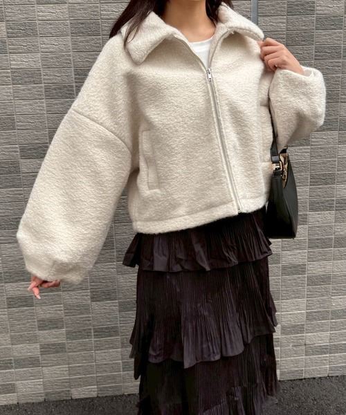 merrylatte(メリーラテ)の「シープボアショートジャケット【Muller Rossi】(ブルゾン・レディース・アイボリー・FREE)」の20枚目の写真