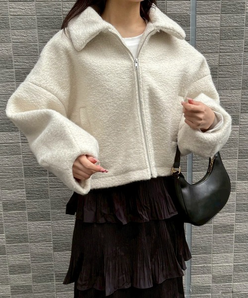 merrylatte(メリーラテ)の「シープボアショートジャケット【Muller Rossi】(ブルゾン・レディース・アイボリー・FREE)」の21枚目の写真