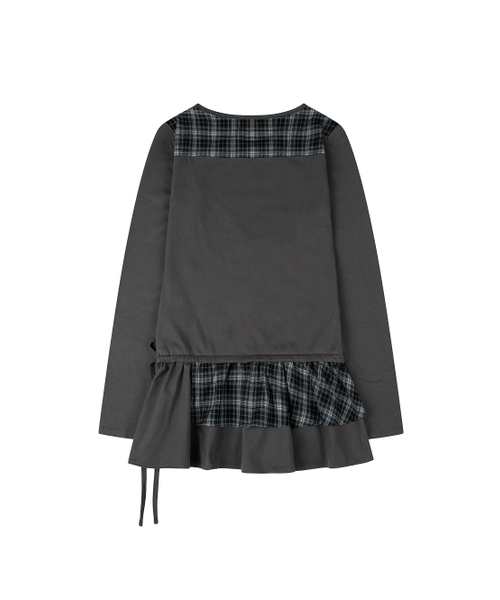 TUOMIO（トゥオミオ）の「CHECK MIXED JERSEY DRESS [CHARCOAL]（ワンピース・レディース・その他・1/2）」の3枚目の写真