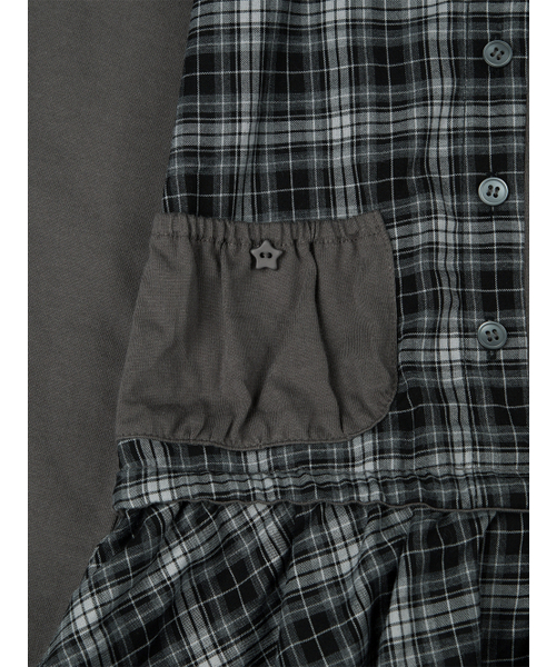 TUOMIO（トゥオミオ）の「CHECK MIXED JERSEY DRESS [CHARCOAL]（ワンピース・レディース・その他・1/2）」の4枚目の写真