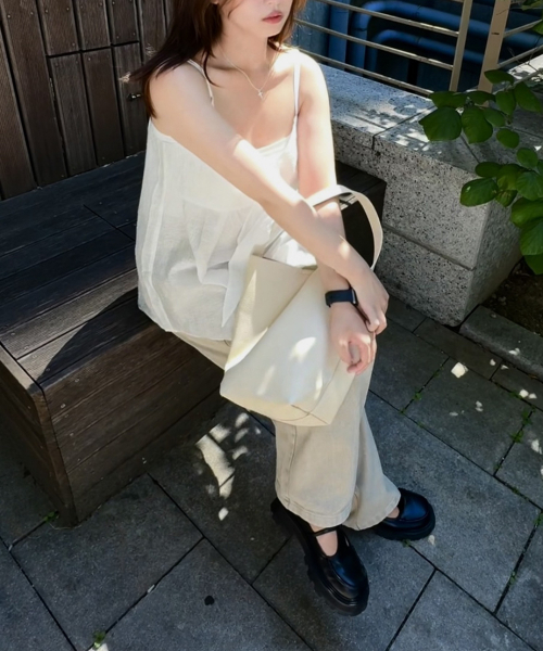 セール】ソフトフロウバケットバッグ (クリーム)（ショルダーバッグ