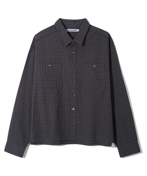 BASEMOMENT(ベースモーメント)の「ツーポケットクロップチェックシャツ ブラック(シャツ/ブラウス・メンズ・その他・MEDIUM/LARGE)」の2枚目の写真