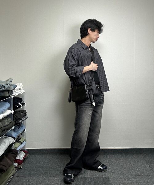 BASEMOMENT(ベースモーメント)の「ツーポケットクロップチェックシャツ ブラック(シャツ/ブラウス・メンズ・その他・MEDIUM/LARGE)」の12枚目の写真