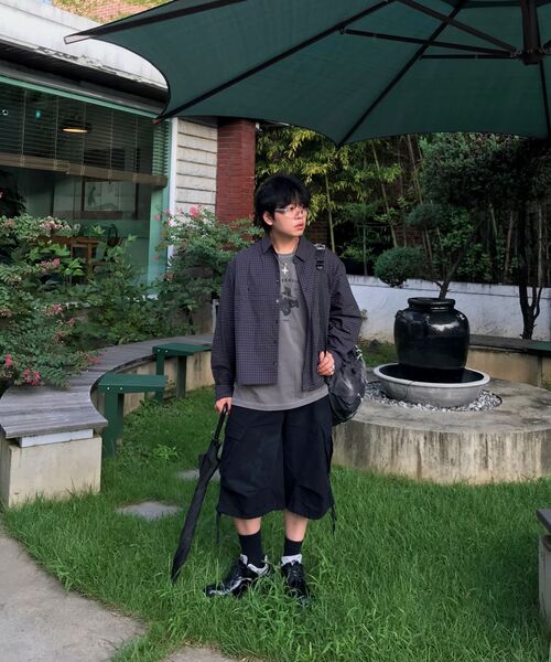 BASEMOMENT(ベースモーメント)の「ツーポケットクロップチェックシャツ ブラック(シャツ/ブラウス・メンズ・その他・MEDIUM/LARGE)」の13枚目の写真