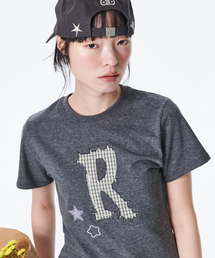 アプリケロゴ H/S Tシャツ [チャコール]