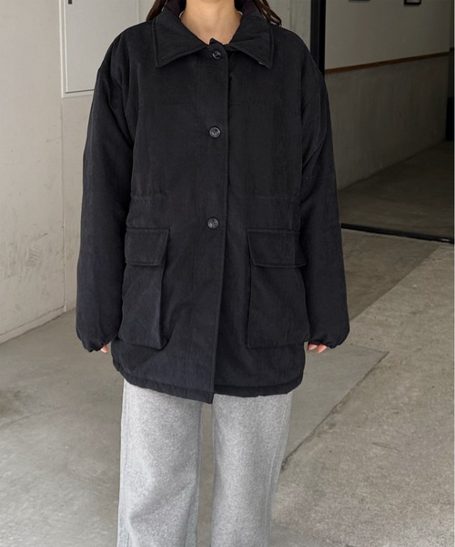 LE MORE（リモア）の「ピーチスキンミドルジャケット（その他アウター・レディース・ブラック/ブラウン/ナチュラル・FREE）」の2枚目の写真